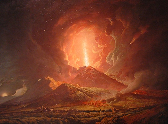 Извержение Везувия.