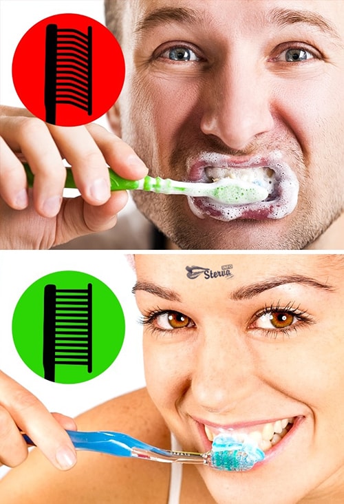 Слишком сильно давим на зубную щетку во время чистки-